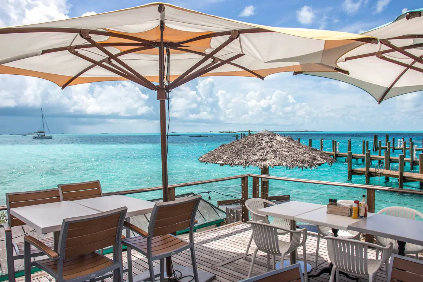 Colorful waterfront cottages at the Staniel Cay Yacht Club